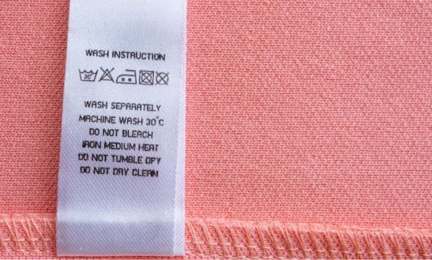 a picture of car label of dark pink shirt 